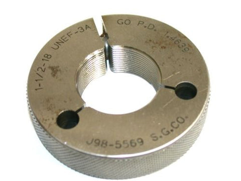 S. G. CO GO THREAD RING GAGE 1 1/2"-18-UNEF-3A