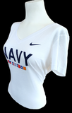 Nike Women's NCAA Navy Midshipmen White Slim Fit Shirt