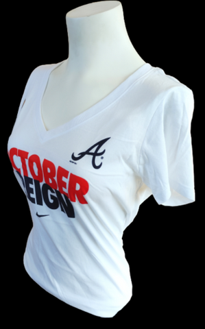 Nike Women's Atlanta Braves October Reign White Slim Fit Shirt