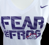 Nike Women's NCAA TCU Horned Frogs Fear The Frogs White Slim Fit Shirt Size L