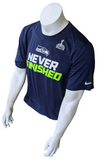 Nike Dri-Fit Men's Seattle Seahawks Never Finished XLIX Navy Shirt Size Large