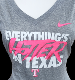 Nike Women's Everything's Hotter In Texas Rangers Gray Slim Fit Shirt Size M