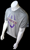 Nike Dri-Fit Men's Minnesota Vikings NFL Football Gray Short Sleeve Shirt Size M