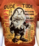 Disney Men's Grumpy Dude With The Tude, King Of Cranky Burnt Sienna Shirt Size M