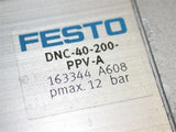 UP TO 3 NEW FESTO AIR PNEUMATIC CYLINDERS 8" STROKE DNC-40-200-PPV-A