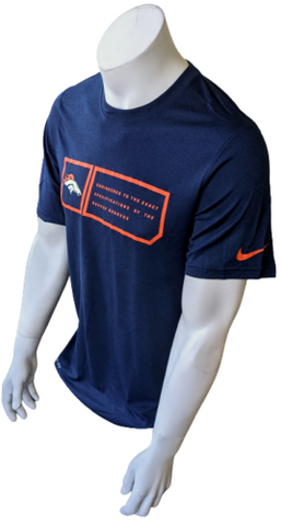 Nike Dri-Fit Men's Denver Broncos Engineered NFL Navy Short Sleeve Shirt Size S