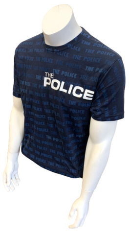 Royal Apparel Men's The Police All Over Print Navy Short Sleeve Shirt Size Large