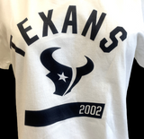 Nike Women's Houston Texans 2002 NFL Football White Slim Fit Shirt Size Large