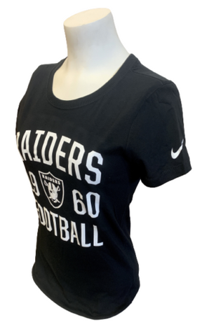 Nike Women's Raiders Football 1960 Black Slim Fit Shirt Size X-Small