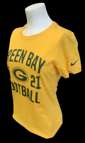 Nike Women's Green Bay Packers Football 1921 Yellow Slim Fit Shirt Size Medium