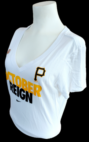 Nike Women's Pittsburgh Pirates October Reign White Slim Fit Shirt Size Small