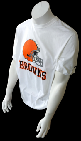 Nike NFL Team Apparel Men's Cleveland Browns White Short Sleeve Shirt Size Large