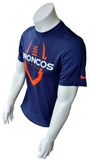 Nike Dri-Fit Men's Football Denver Broncos Navy Short Sleeve Shirt Size Small