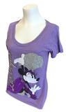 Disney Women's Minnie Mouse Las Vegas Purple Short Sleeve Shirt Size Medium