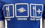 Disney Cruise Lines Men's Eat, Cruise, Eat More Blue Short Sleeve Shirt