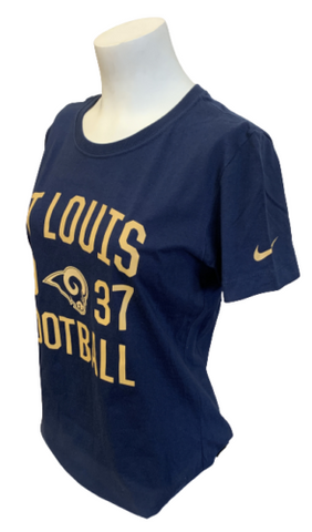 Nike Women's St. Louis Rams Football 1937 Navy Slim Fit Shirt Size Large