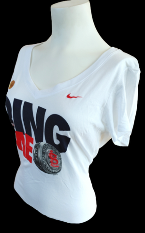 Nike Women's St. Louis Cardinals Ring Me White Slim Fit Shirt Size Medium