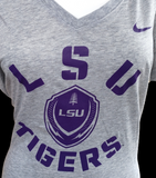 Nike Women's Louisiana State University LSU Tigers Gray Slim Fit Shirt