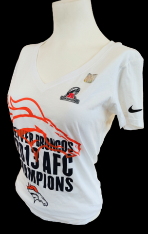 Nike Women's Denver Broncos 2013 AFC Champions White Slim Fit Shirt