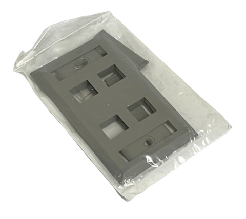 Hubbell FPL14HG 4-Port Gray Premise Wiring Plate