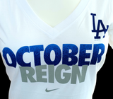 Nike Women's Los Angeles Dodgers October Reign White Slim Fit Shirt Size Small