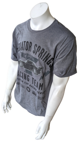 Disney Men's Cars Radiator Springs Racing Team Piston Cup Gray Shirt Size L