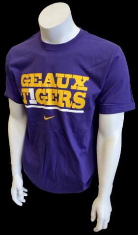 Nike Men's LSU Geaux Tigers Purple Short Sleeve Shirt