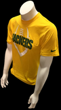 Nike Dri Fit Men's Green Bay Packers Yellow Short Sleeve Shirt NFL T-Shirt