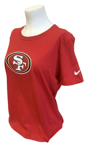 Nike Women's San Francisco 49ers NFL Football Red Short Sleeve Slim Fit Shirt