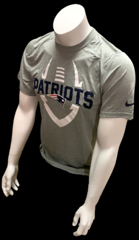 Nike Dri Fit Men's New England Patriots Gray Short Sleeve Shirt NFL Football