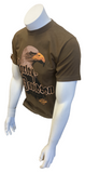 Harley Davidson Motorcycle Men's Eagle Short Sleeve Brown Shirt Size Small