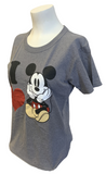 Disney Women's I Love Mickey Mouse Gray Short Sleeve Shirt Size Medium