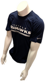 Nike Dri Fit Men's Seattle Seahawks Football Navy Short Sleeve Shirt NFL T-Shirt