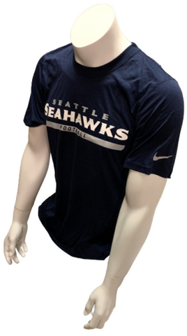 Nike Dri Fit Men's Seattle Seahawks Football Navy Short Sleeve Shirt NFL T-Shirt