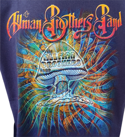 Anvil Men's The Allman Brothers Band Mushroom Graphic Purple Shirt Size  Large