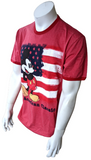 Disney Men's Mickey Mouse American Classic Red Short Sleeve Shirt Size Large