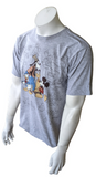 Disney Men's Mickey Mouse, Goofy, Donald Duck, Pluto Gray Short Sleeve Shirt M