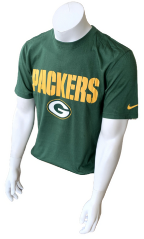 Nike NFL Team Apparel Men's Green Bay Packers Green Short Sleeve Shirt Size M