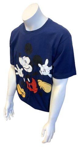 Disney Men's Mickey Mouse Navy Short Sleeve Shirt Size Large