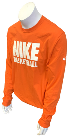 Nike Men's Basketball Orange Long Sleeve Shirt Size X-Large