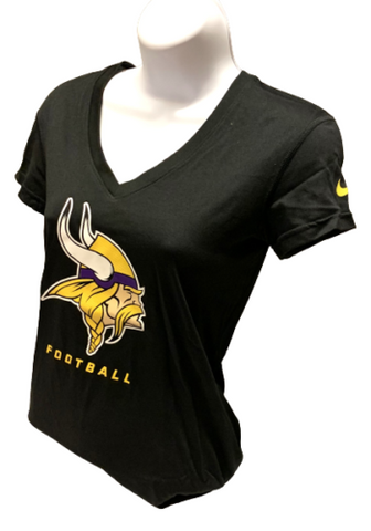 Nike Dri Fit Women's Minnesota Vikings Black Short Sleeve Shirt NFL T-Shirt