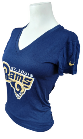 Nike Dri-Fit Women's St. Louis Rams NFL Football Navy Slim Fit Shirt