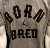 Nike Jordan Men's Born And Bred Jumpman Gray Shirt Short Sleeve T-Shirt