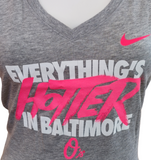 Nike Women's Everything's Hotter In Baltimore Orioles Gray Slim Fit Shirt