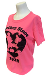 Disney Women's Mickey Mouse & Minnie Mouse Together Since 1928 Pink Shirt Size L