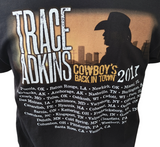 Bayside Men's Trace Adkins Cowboys Back In Town 2011 Tour Black Shirt Size Large