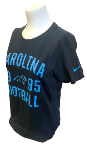 Nike Women's Carolina Panthers Football 1995 Black Slim Fit Shirt Size Large