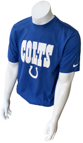 Nike NFL Team Apparel Men's Indianapolis Colts Blue Short Sleeve Shirt Size L