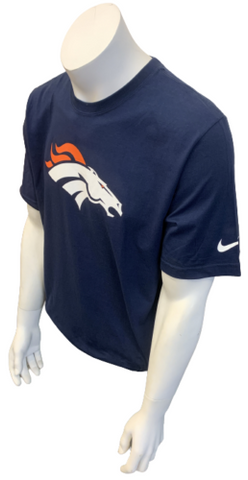 Nike Men's Denver Broncos 100% Cotton Navy Short Sleeve Shirt Size Large