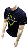 Nike Dri Fit Men's Seattle Seahawks Navy Short Sleeve Shirt NFL Football T-Shirt